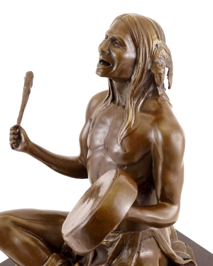 Carl Kauba Indianer Mit Trommel - Bronzefigur - Carl Kauba Signiert Online