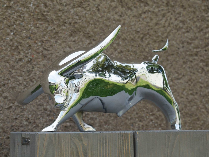 Martin Klein Chrom-Stier - Skulptur - Bull Fight - Von Martin Klein Online