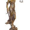 Kunst & Ambiente Grose Justitia Bronzefigur - Skulptur Mit Schwert + Waage - Signiert Clearance