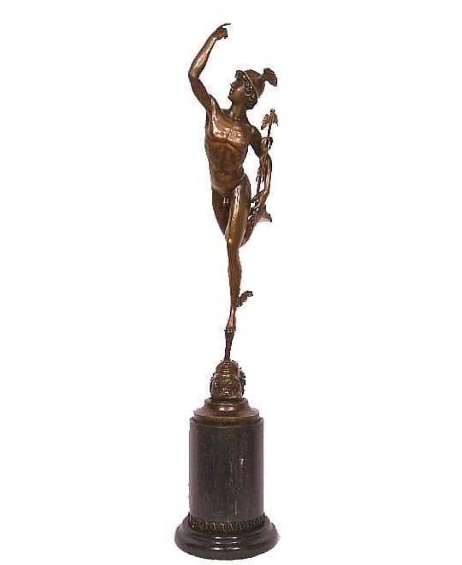 Kunst & Ambiente Hermes Bronze - Giambologna Auf Marmor- Griechische Legende Best