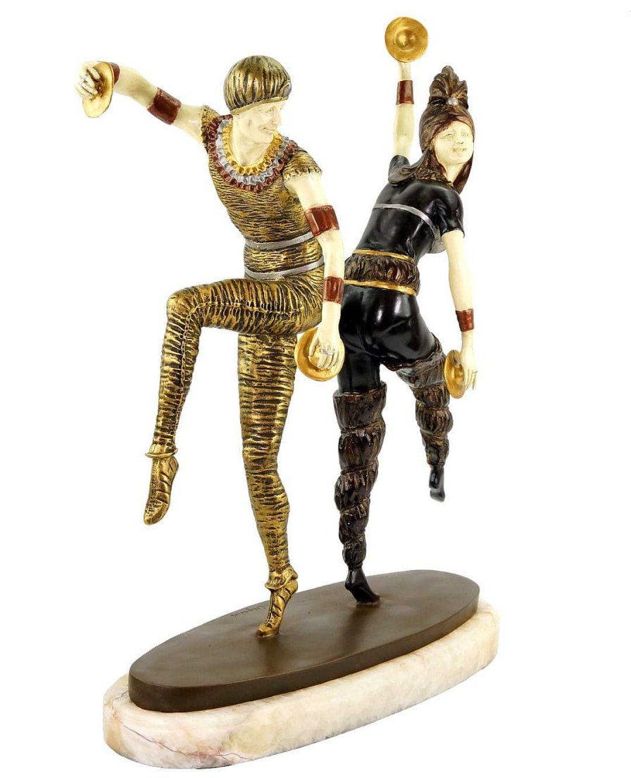 Demétre Haralamb Chiparus Art Deco Bronzeskulptur - Harlekin Tanzer - Signiert Chiparus Wholesale