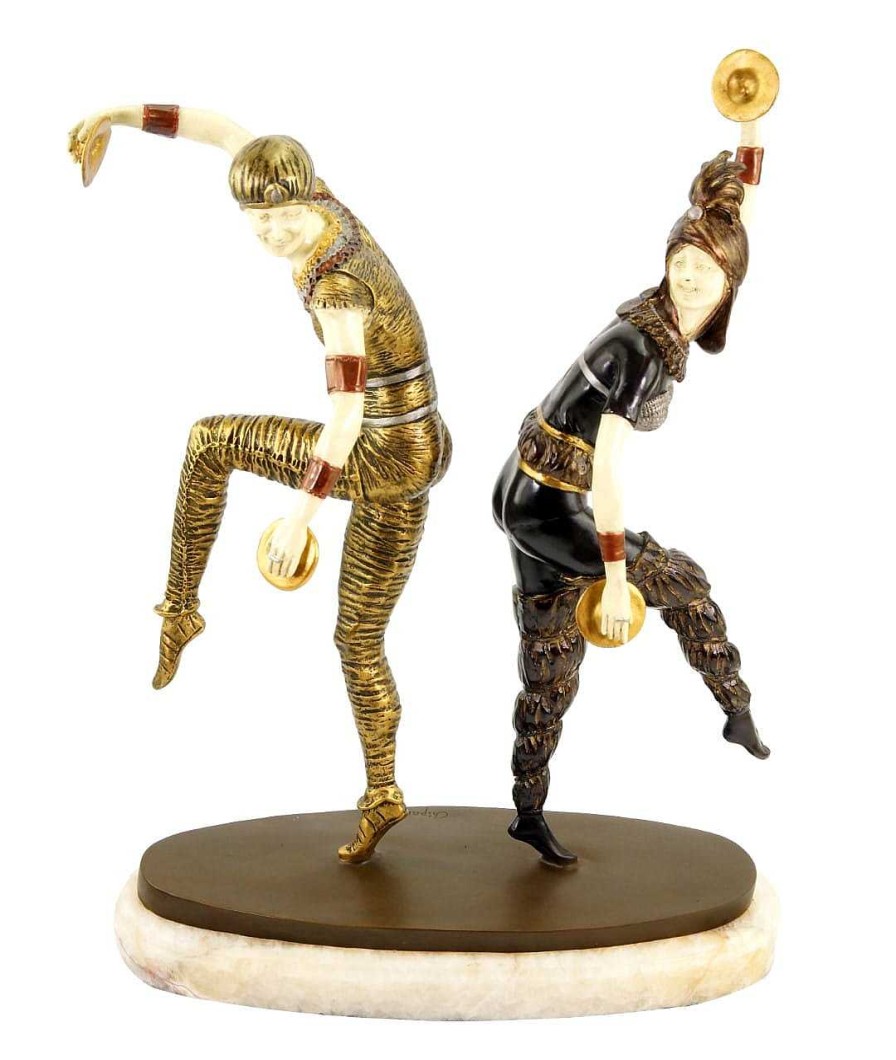 Demétre Haralamb Chiparus Art Deco Bronzeskulptur - Harlekin Tanzer - Signiert Chiparus Wholesale