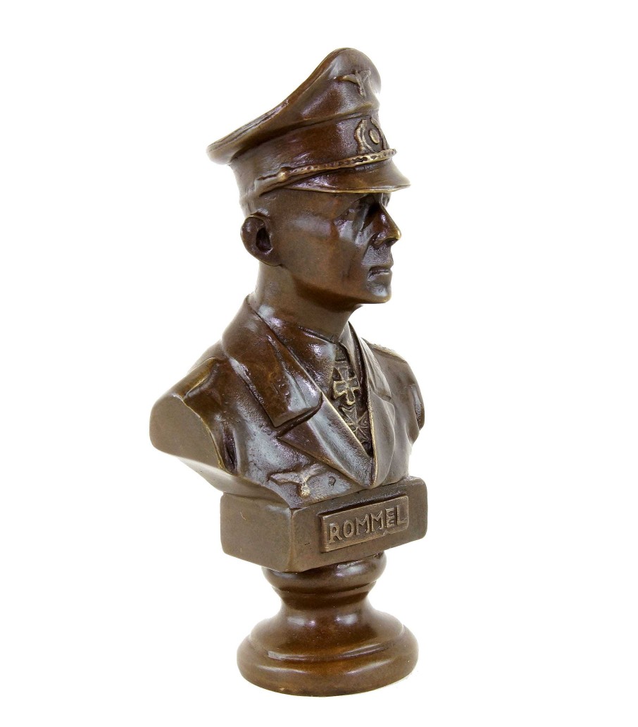 Kunst & Ambiente Erwin Rommel Bronze Buste - Der Wustenfuchs - Signiert Ledere Online