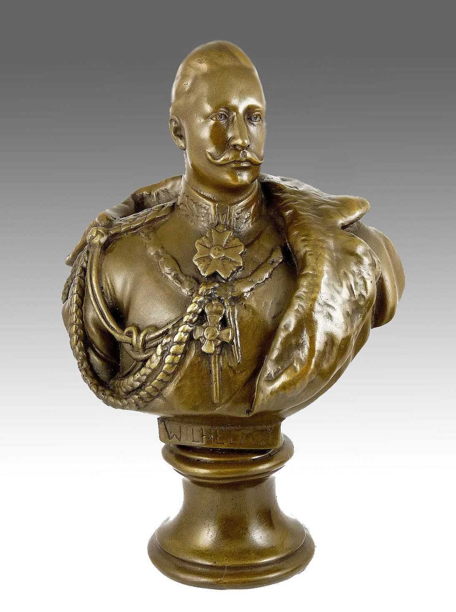 Kunst & Ambiente Grose Kaiser Wilhelm Ii - Bronzebuste Signiert - Konig Von Preusen Clearance