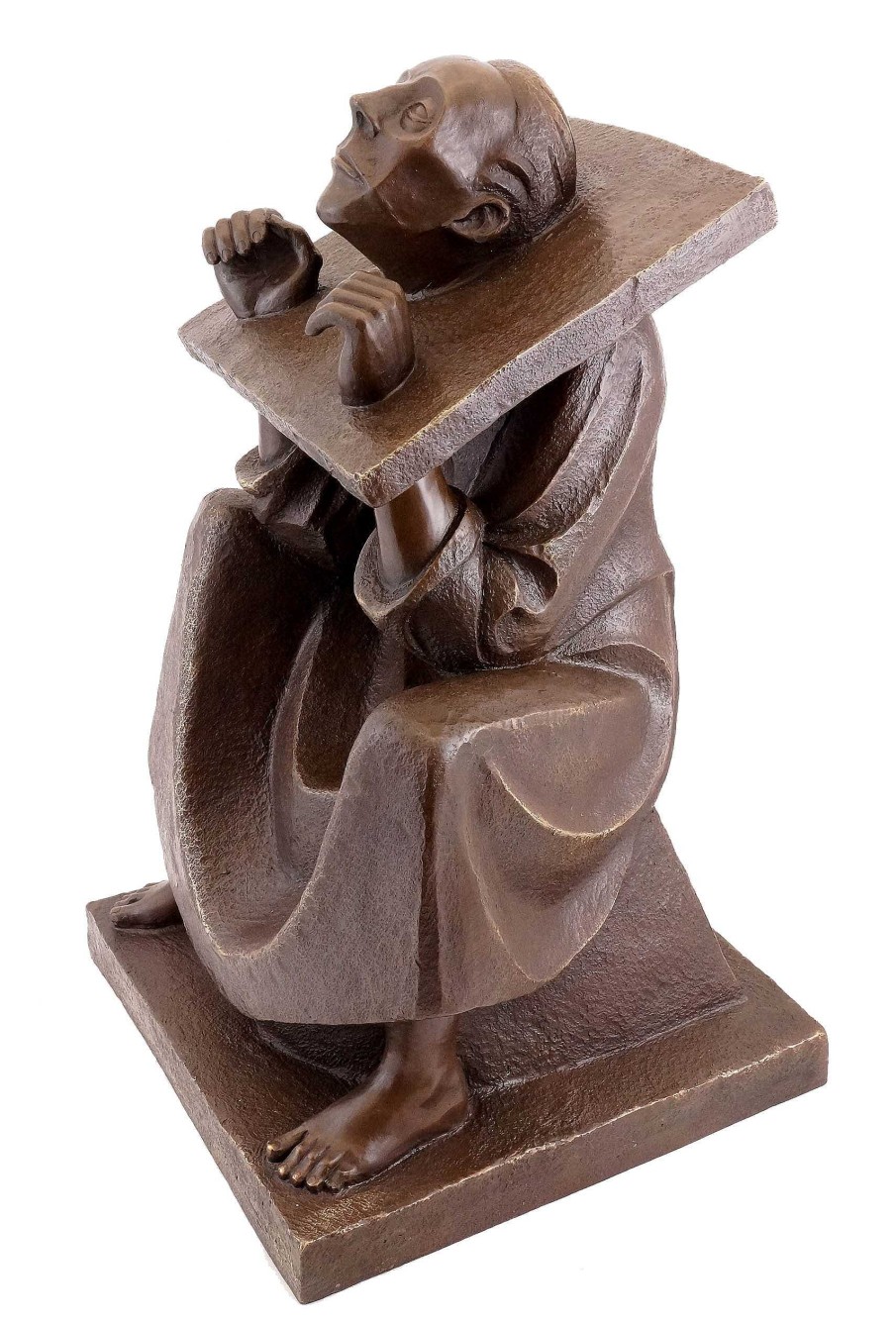 Ernst Heinrich Barlach Der Mann Im Stock - 1918 - Ernst Barlach - Bronzefigur Signiert Online