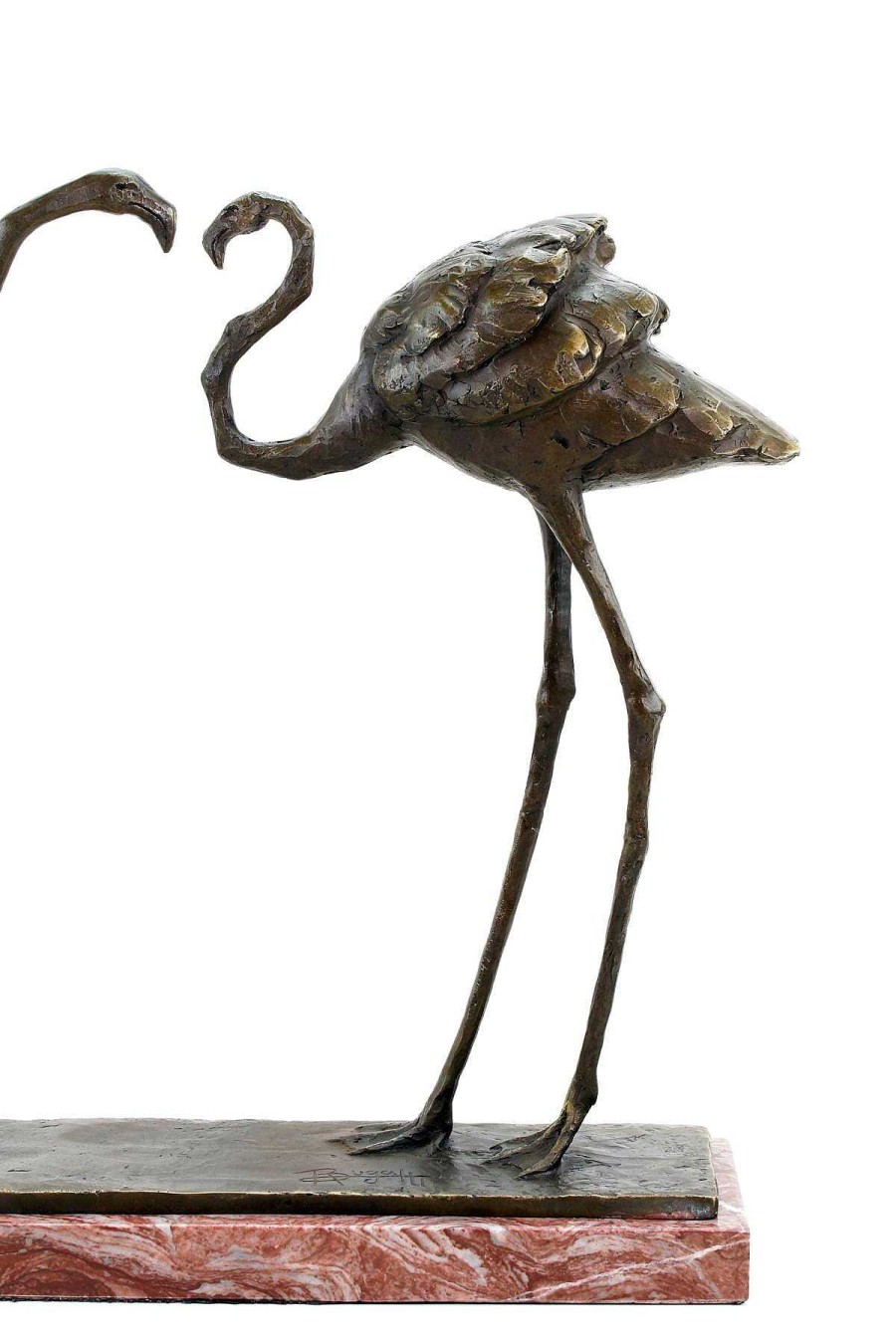 Rembrandt Bugatti Zwei Flamingos (1912) - Signierte Bronzefigur Von Rembrandt Bugatti - Nummeriert New