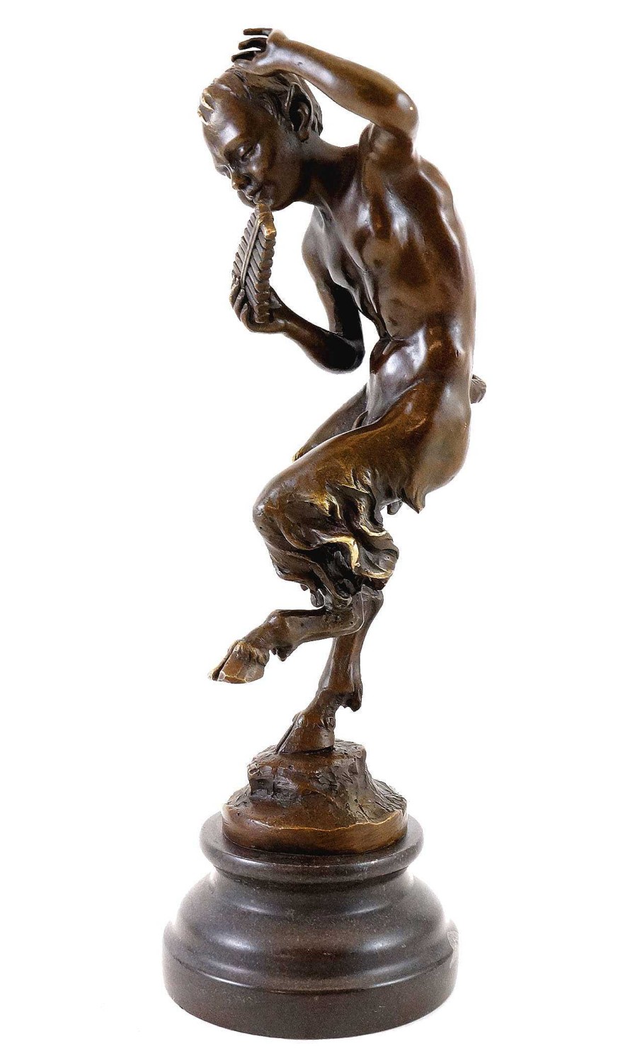 Kunst & Ambiente Bronzefigur - Tanzender Satyr Mit Panflote - Jules Jacques Labatut Clearance