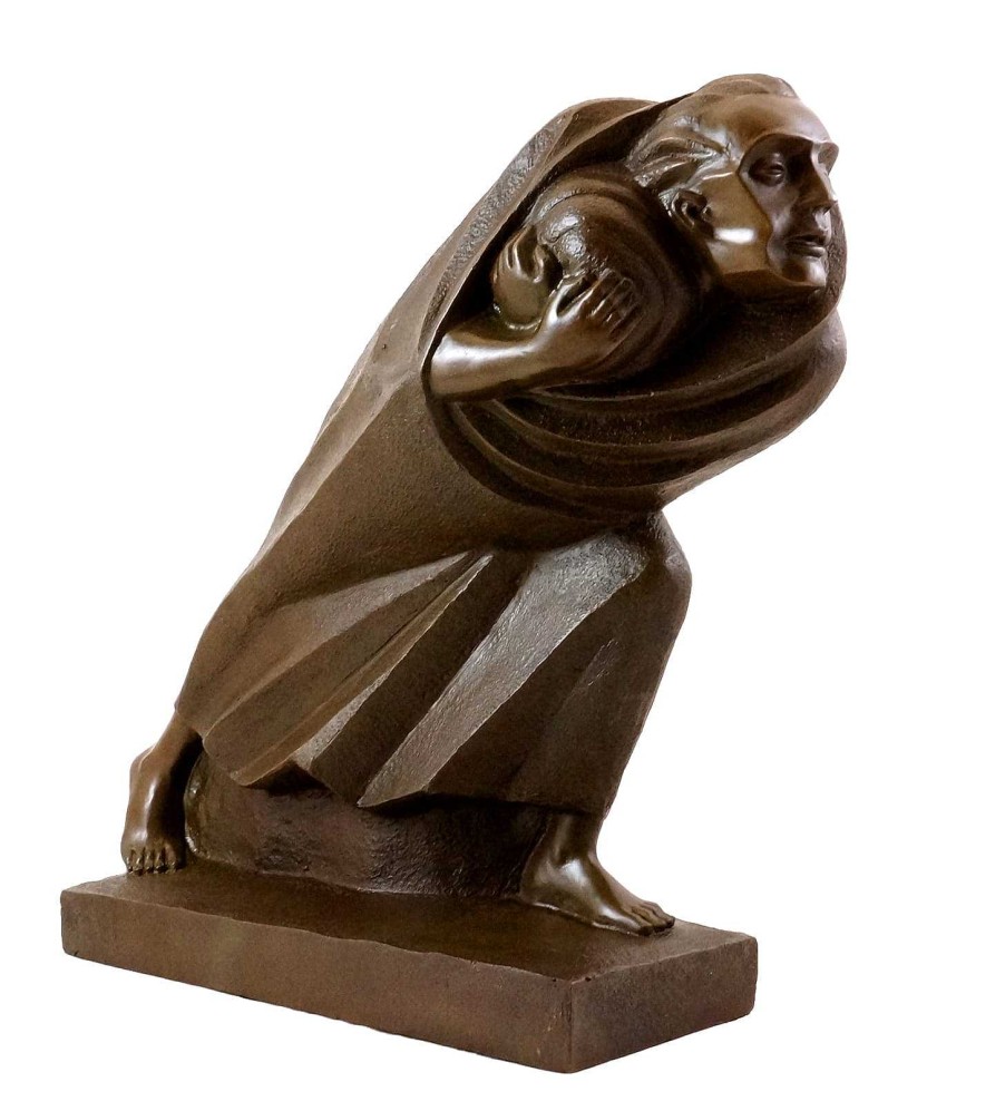 Ernst Heinrich Barlach Bronzefigur - Der Fluchtling - Sign. Ernst Barlach Best