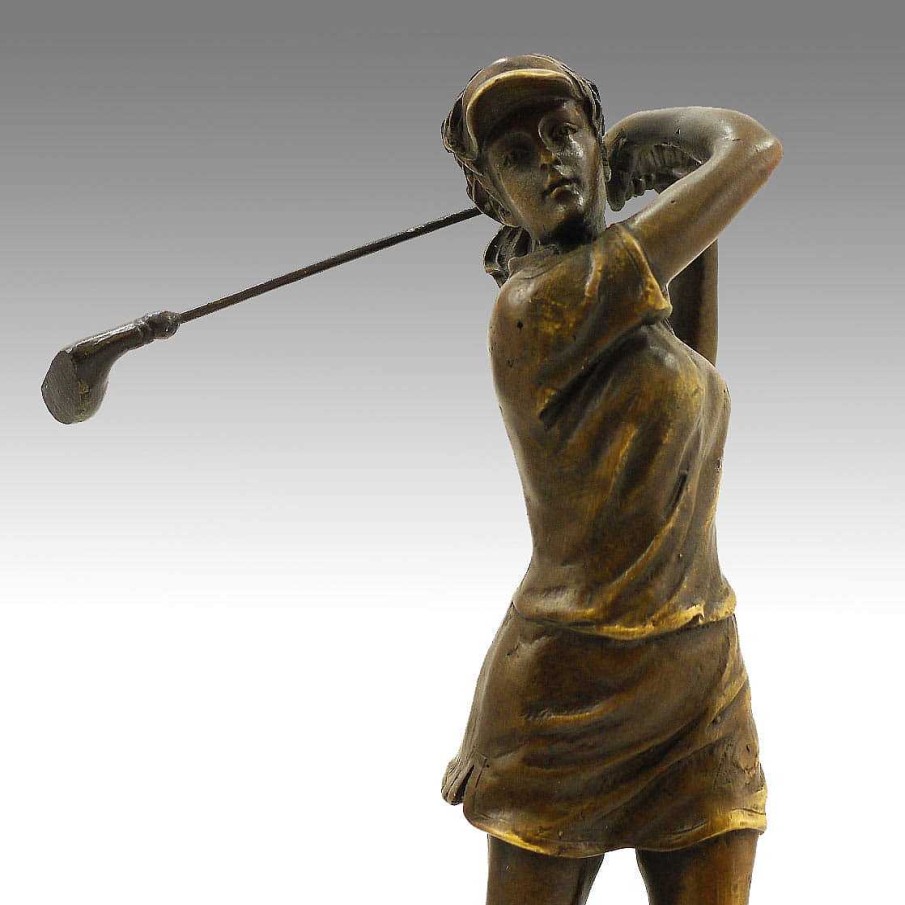 Miguel Fernando Lopez (Milo) Bronze Pokal - Die Golferin - Signiert Milo - Golf Trophae - Golfpokal Hot