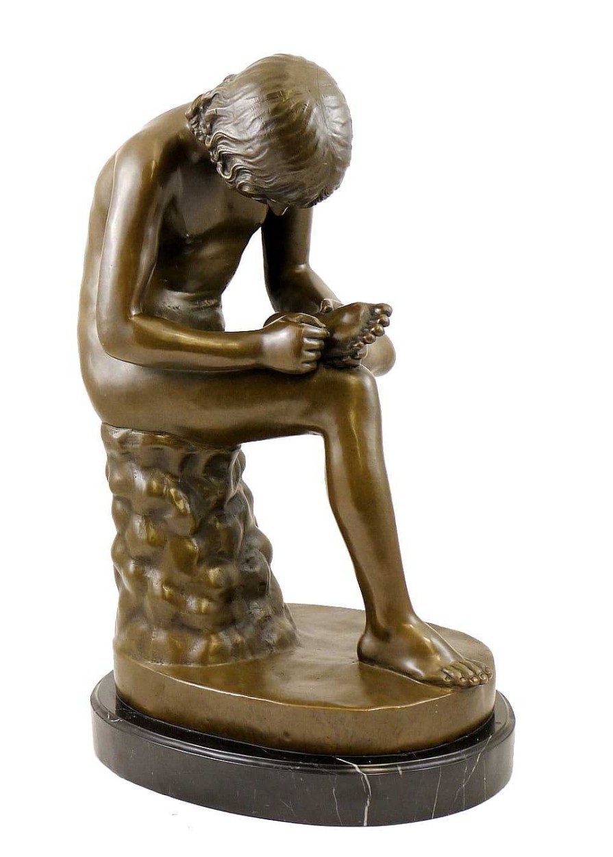 Miguel Fernando Lopez (Milo) Jugendstil Bronzeskulptur - Der Dornauszieher - Signiert Milo New