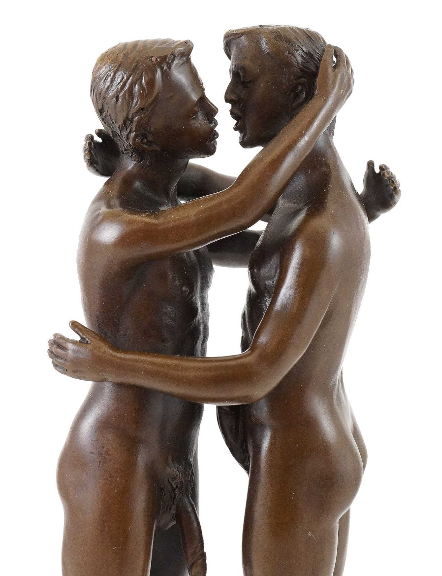 Kunst & Ambiente Gay Bronze - Homoerotisches Spiel Zweier Manner - Sign. J. Patoue Wholesale