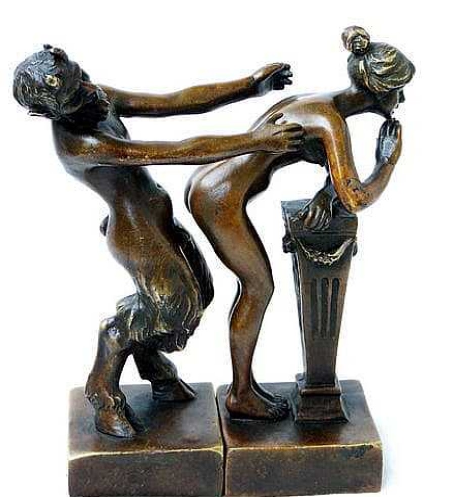 Franz Bergmann Erotik Wiener Bronze Faun / Satyr M. Jungfrau, 2Teilig Bergmann New