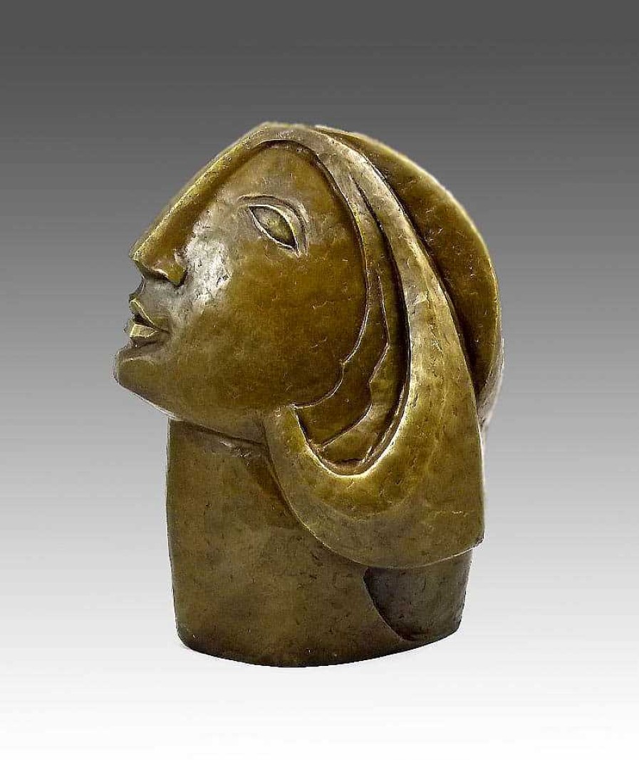 Miguel Fernando Lopez (Milo) Moderne Bronzeskulptur - Frauenkopf - Nach Picasso Wholesale