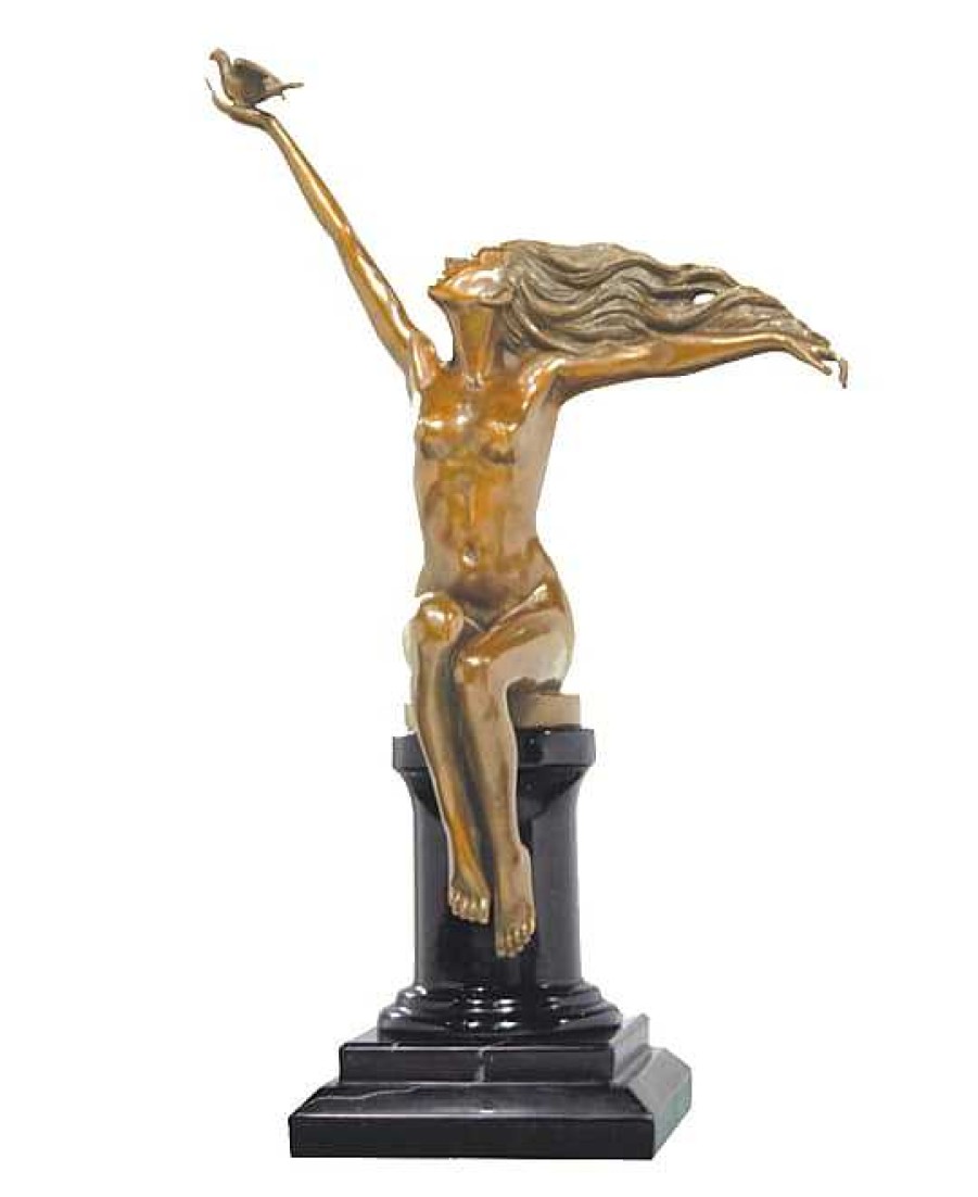 Amedeo Gennarelli Art Deco Bronze Akt (The Carrier Pigeon) Signiert A. Gennarelli Clearance