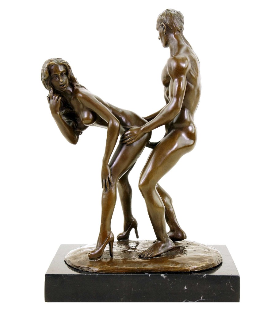 Kunst & Ambiente Erotik Bronze - Liebespaar Im Stehen - Sexfigur - Signiert M.Nick Best