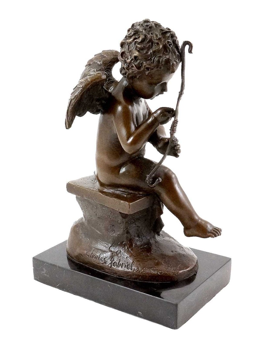 Kunst & Ambiente Bronzefigur - Amor / Gott Der Liebe / Cupido - Sign. Charles Louchet New