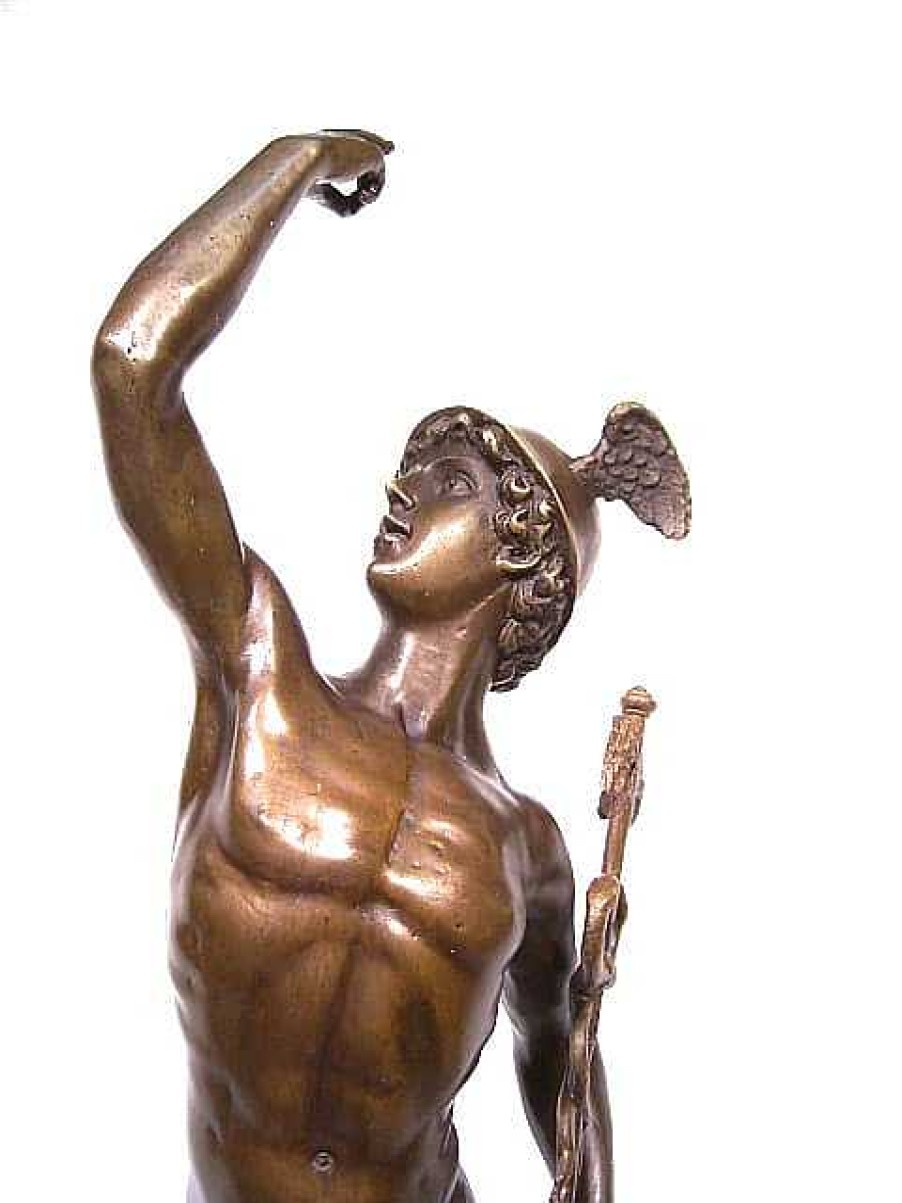 Kunst & Ambiente Hermes Bronze - Giambologna Auf Marmor- Griechische Legende Best