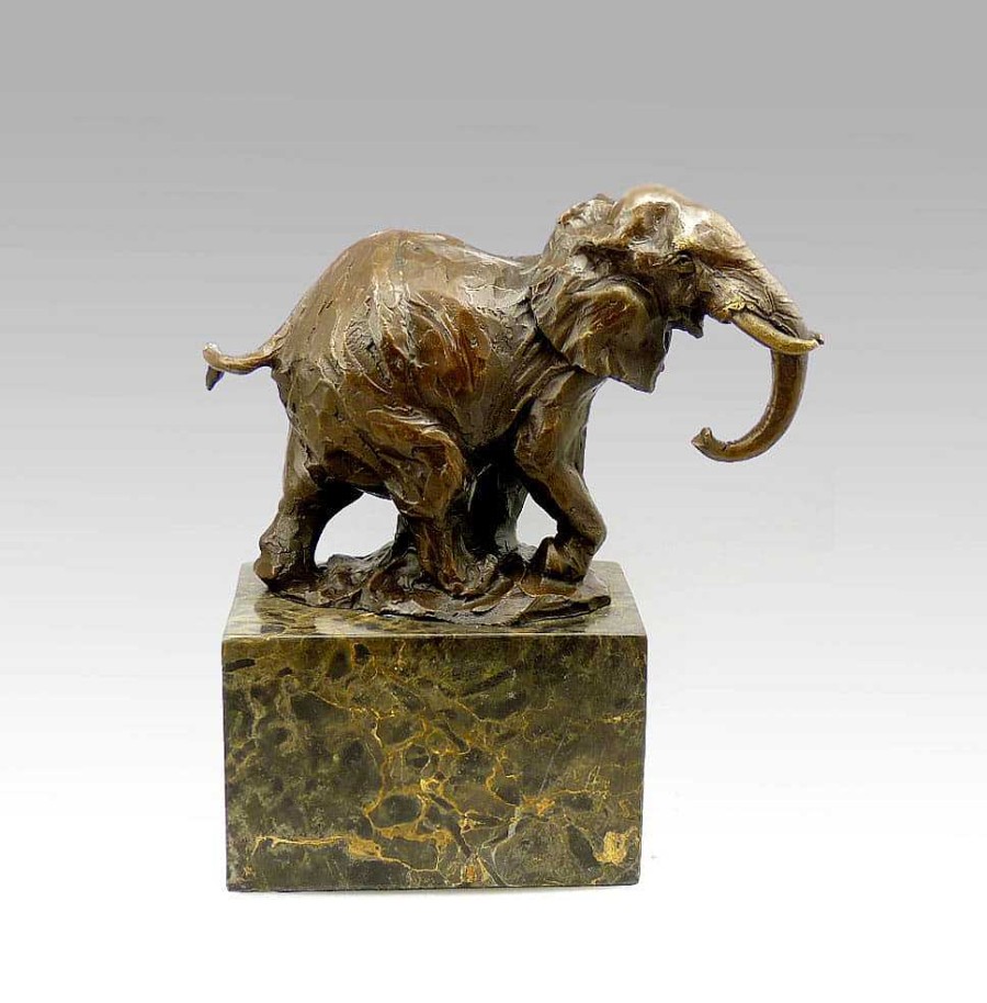 Miguel Fernando Lopez (Milo) Abstrakter Bronze Elefant Auf Marmorsockel Signiert Milo Best