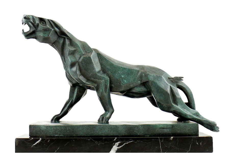 Kunst & Ambiente Kubismus Bronze Panther Signiert Duvernet New