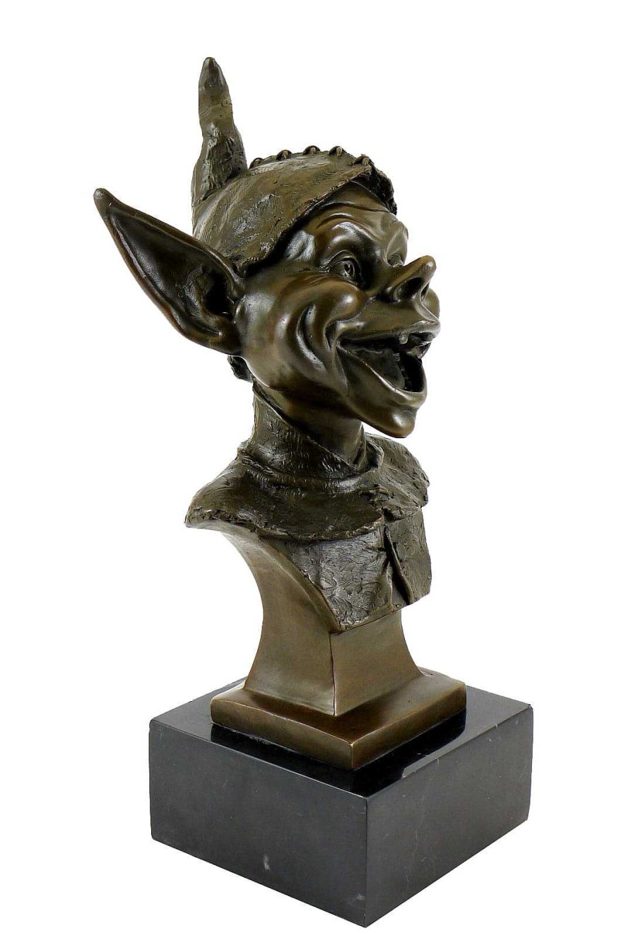 Kunst & Ambiente Bronzekopf Eines Kobold / Goblin / Gnom - Signiert Juno Online