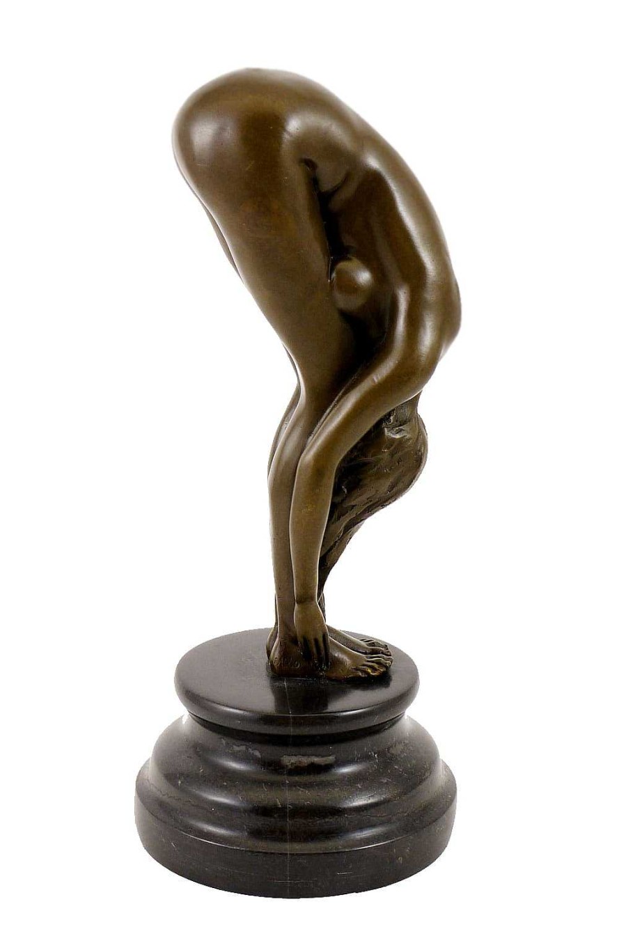 Miguel Fernando Lopez (Milo) Moderne Bronze Figur - Gebeugte Frau Auf Marmor, Sign. Milo Online