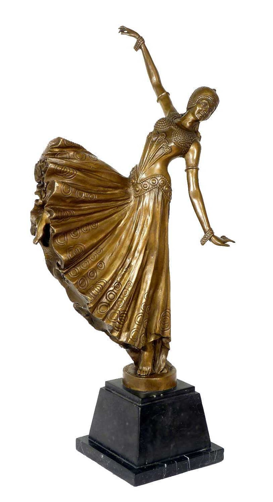 Demétre Haralamb Chiparus Art Deco Bronzestatue - Revuetanzerin - D. H. Chiparus Clearance