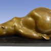 Kunst & Ambiente Grose Bronzefigur - Tierskulptur - Ruhender Eisbar - Auf Marmorsockel Online