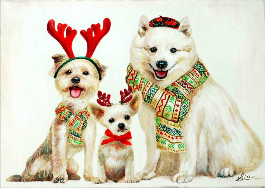 Martin Klein Christmas Dogs Wandbild Martin Klein - Weihnachtsdeko New