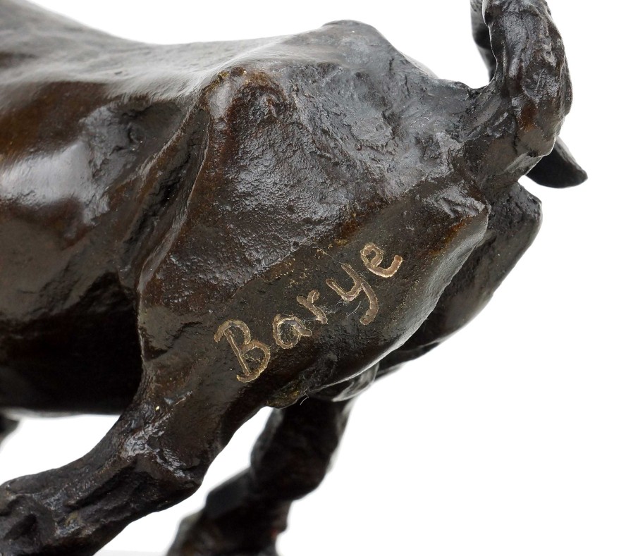 Antoine-Louis Barye Stierfigur Aus Bronze - Signiert Barye - Tierskulptur Wholesale