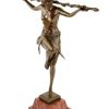 Kunst & Ambiente Art Deco Bronze Statue - Bacchantische Tanzerin Mit Thyrsosstab Online