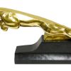 Kunst & Ambiente Xxl Jaguar Kuhlerfigur In Bronze - Der Leaper - Auf Marmorsockel Best