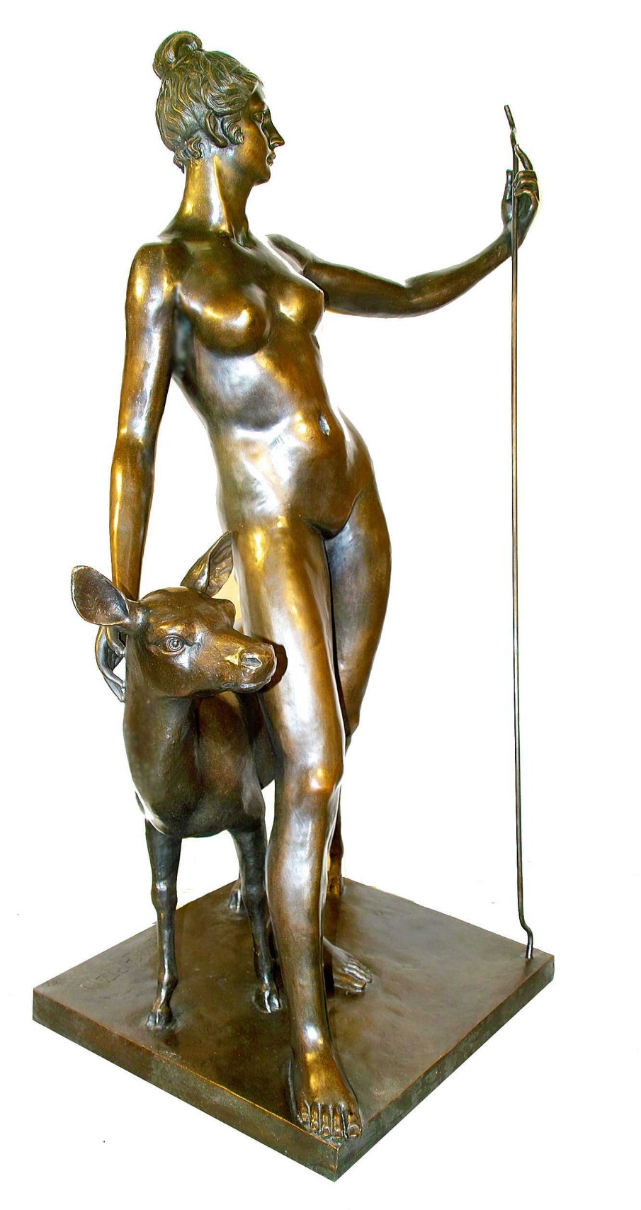 Kunst & Ambiente Gartenskulptur - Diana Mit Reh - Gottin Der Jagd - Edward Mccartan Online