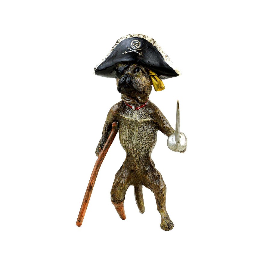 Franz Bergmann Wiener Bronze Hund - Mops Als Pirat - Handbemalt - Witzige Hundefigur Wholesale