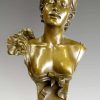 Auguste Moreau Grose Jugendstil Bronzebuste - Junge Frau - Auguste Moreau Best