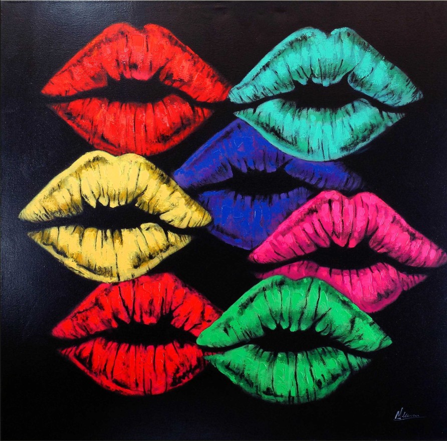 Martin Klein Colourful Lips Fashion Painting Martin Klein Acrylgemalde Clearance