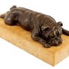 Kunst & Ambiente Britische Bulldogge In Bronze Auf Gelbem Natursteinsockel Hot