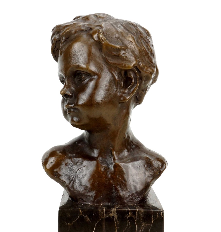 Auguste Moreau Jugendstilfigur Aus Bronze - Knabenbuste— Signiert A. Moreau Wholesale