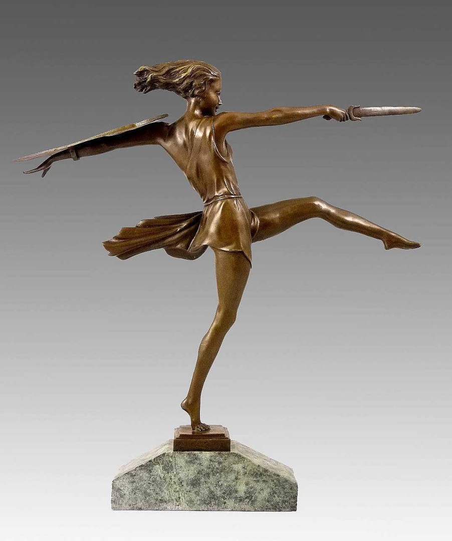 Kunst & Ambiente Art Deco Bronze Von Pierre Le Faguays - Die Amazone - Signiert Clearance