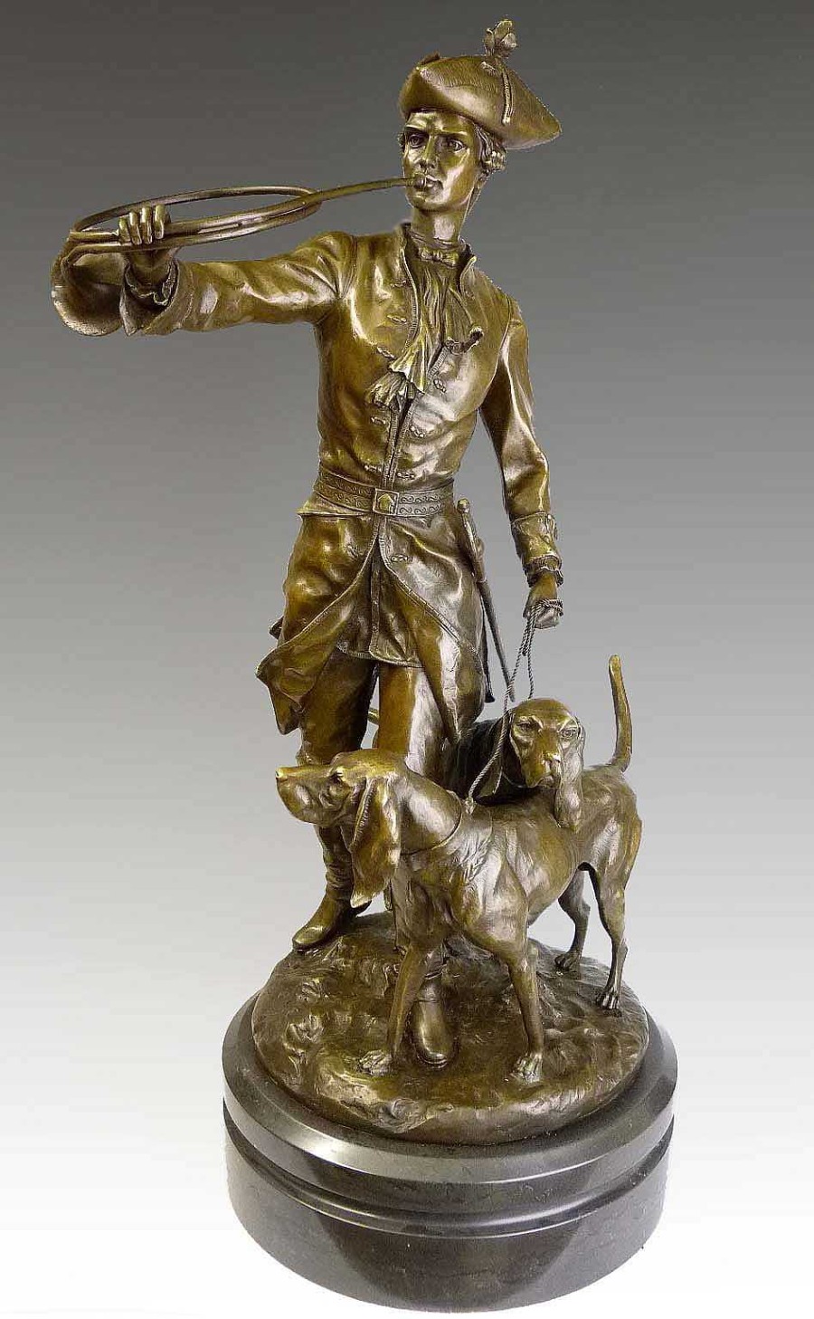 Kunst & Ambiente Jugendstil Bronze - Herrschaftliche Jagdszenerie - Nach Moreau Best