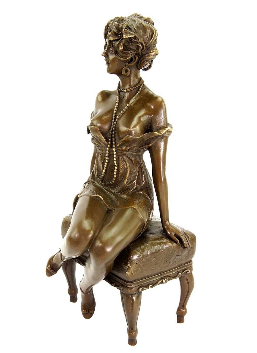 Miguel Fernando Lopez (Milo) Art Deco Bronzefigur - Zwanziger Jahre Erotik Akt - Signiert Milo New