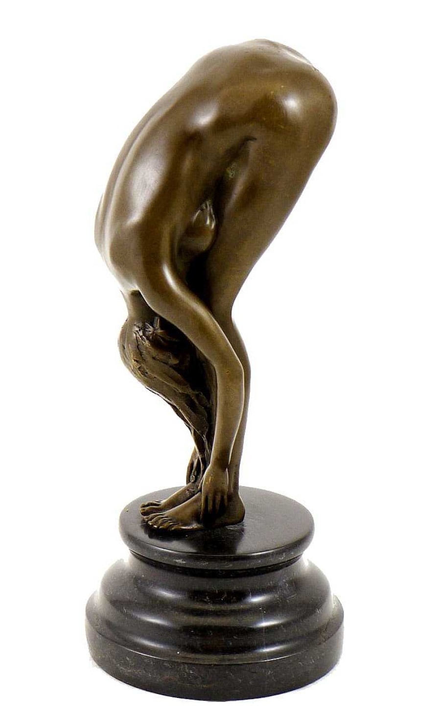 Miguel Fernando Lopez (Milo) Moderne Bronze Figur - Gebeugte Frau Auf Marmor, Sign. Milo New