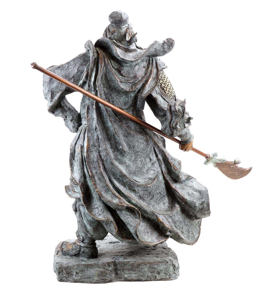 Miguel Fernando Lopez (Milo) General Guan Yu - Opulente Bronzestaue - Samurai Skulptur - Sign. Milo New