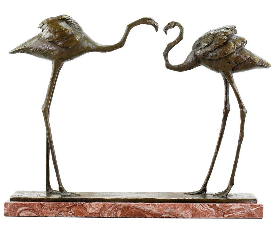 Rembrandt Bugatti Zwei Flamingos (1912) - Signierte Bronzefigur Von Rembrandt Bugatti - Nummeriert Best