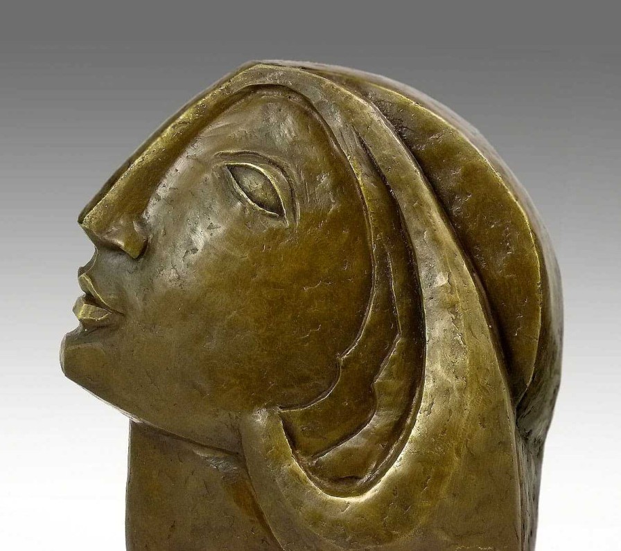 Miguel Fernando Lopez (Milo) Moderne Bronzeskulptur - Frauenkopf - Nach Picasso Wholesale