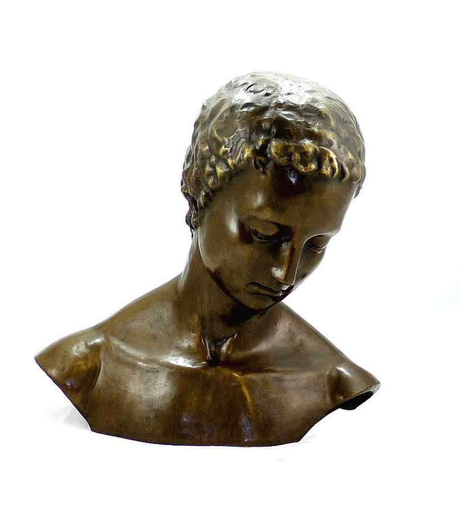 Wilhelm Lehmbruck Moderne Bronzebuste - Geneigter Frauenkopf - Wilhelm Lehmbruck Online