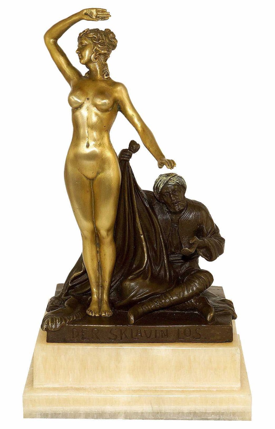 Kunst & Ambiente Jugendstil Bronzefigur - Der Sklavin Los (1910) - Sign. Theodor Eichler New