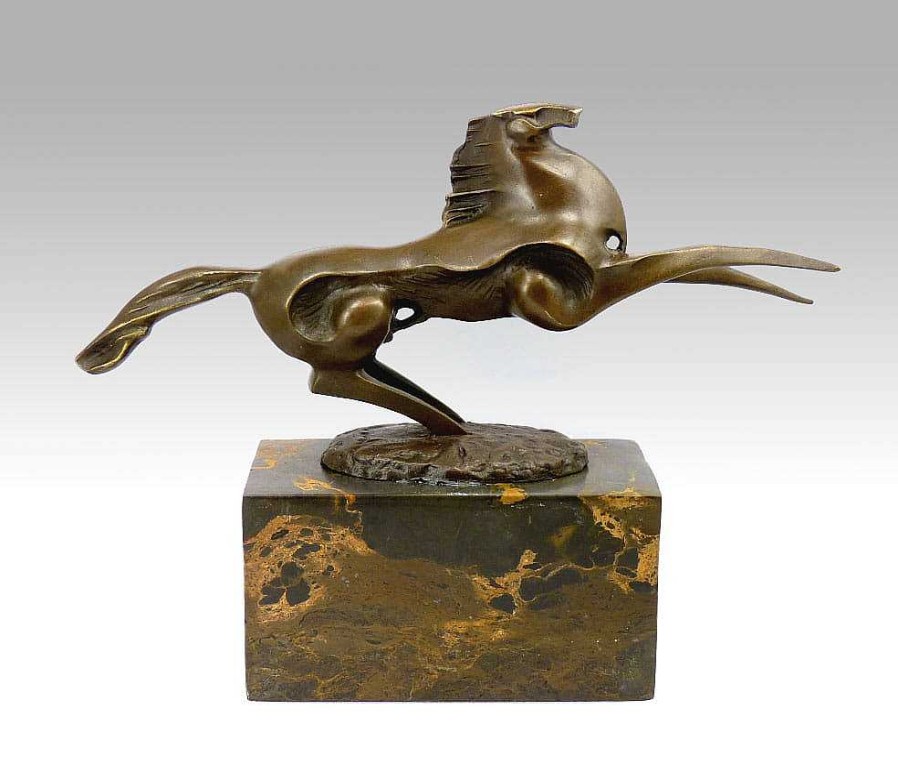 Miguel Fernando Lopez (Milo) Bronzeskulptur - Dynamischer Hengst - Signiert Milo Hot