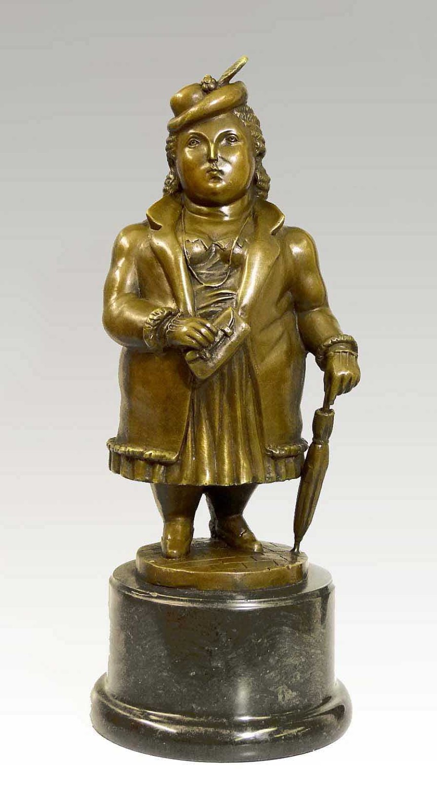 Fernando Botero Moderne Bronzeskulptur - Uppige Dame Stolzierend - Fernando Botero Hot