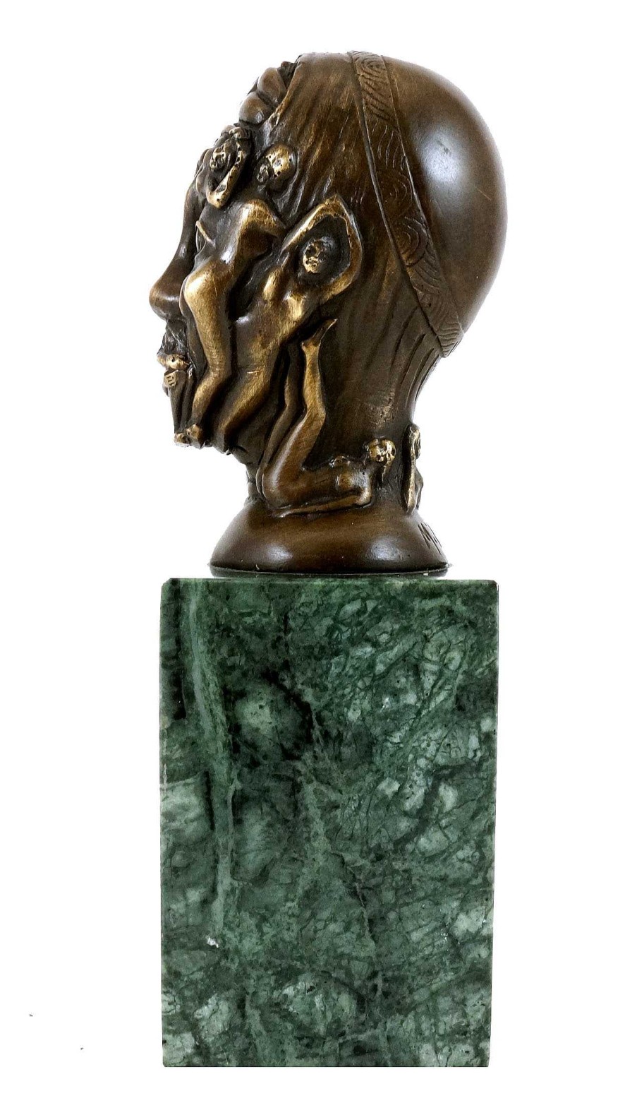 Martin Klein Bronzefigur - Kopf Mit Frauen-Relief - Martin Klein - Signiert Clearance