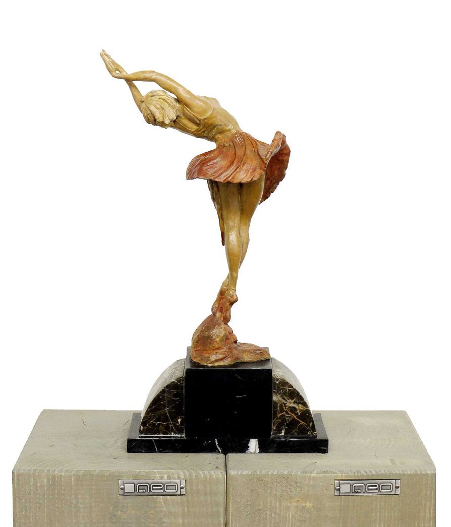 Kunst & Ambiente Farbige Art Deco Bronze - Tanzerin / Ballerina - Signiert Hot